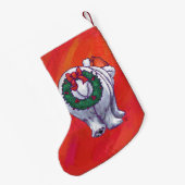 Polair Beer Kerstmis op rood Kleine Kerstsok (Achterkant (Hangend))