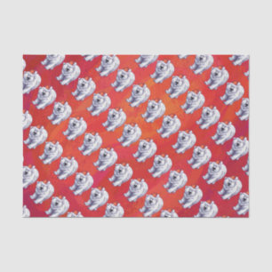 Polair Beer Kerstmis op rood Tissuepapier