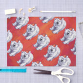 Polair Beer Kerstmis op rood Tissuepapier (Craft)