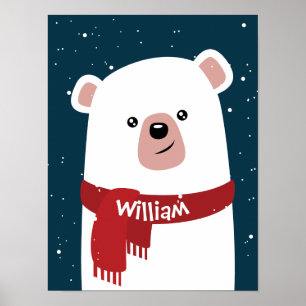 Polair Beer met kerstmis  Poster