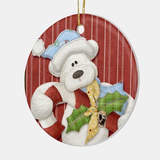 Polair Beer met snoeprietfeestdag Keramisch Ornament (Links)