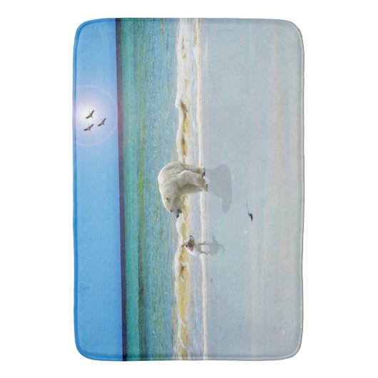 Polair Beer ontmoet Jack Russell, Memory Foam Bath Badmat (Voorkant Verticaal)