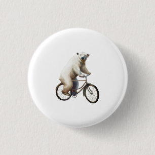 Polair Beer op fiets Ronde Button 3,2 Cm