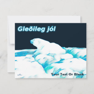 Polair Beer op ijs - Gleðileg Jól Feestdagenkaart