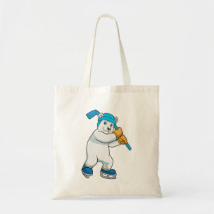 Polair beer op ijshockey met sticker tote bag