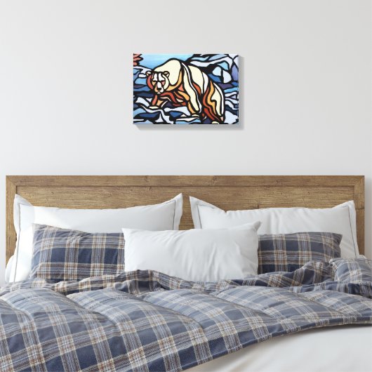 Polair Beer schilderen Canadees Wildlife Canvas af (Insitu (Slaapkamer))