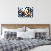 Polair Beer schilderen Canadees Wildlife Canvas af Afdruk (Insitu (Slaapkamer))