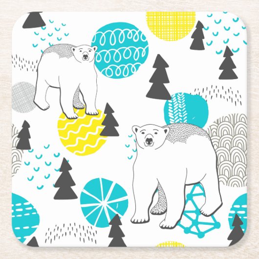 Polair beer vierkante kartonnen onderzetter (Voorkant)