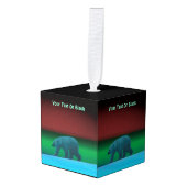 Polair licht Beer Kubus Ornament (Voorkant hoekig)