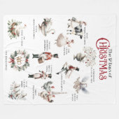 Polaire 12 Jours de Noël Thème Couverture hiver (Devant (Horizontal))