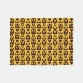 Polaire Abstraite couverture fleurie jaune géométrique (Devant (Horizontal))