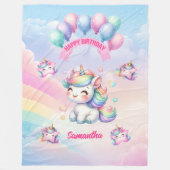 Polaire Adorable couverture Unicorn rose pourpre 1er anniv (Devant)