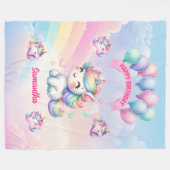 Polaire Adorable couverture Unicorn rose pourpre 1er anniv (Devant (Horizontal))