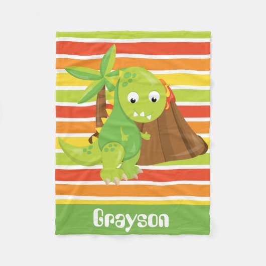 Polaire Ajouter le nom Dinosaur bébé garçon couverture (Devant)