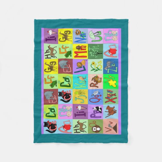 Polaire Alphabet Blocs couverture bébé (Devant)