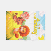 Polaire Animaux mignons et duveteux sur une couverture béb (Devant (Horizontal))