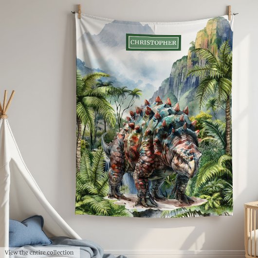 Polaire Antique Dinosaur Anniversaire Couverture Nom Perso