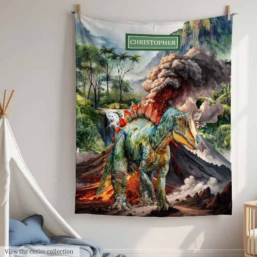 Polaire Aquarelle Dinosaure Anniversaire Couverture Person