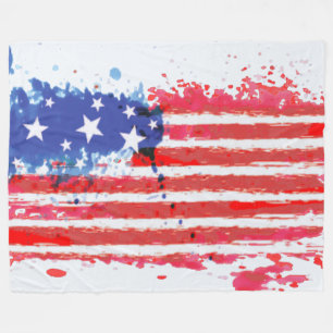 Polaire aquarelle grunge American Flag couverture