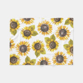 Polaire Aquarelle Motif de tournesol Couverture bébé (Devant (Horizontal))