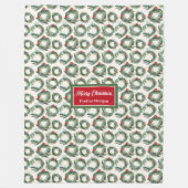 Polaire Aquarelle Noël couronnes couverture de vacances (Devant)