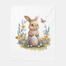 Aquarelle Pâques lapin souple couverture