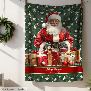 Polaire Aquarelle Père Noël couverture pour cadeau de Noël