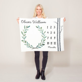 Polaire Arbres et guirlande de bouleau de couverture