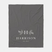 Polaire Ardoise rustique monogramme gris couverture nouvel (Devant)