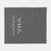 Polaire Ardoise rustique monogramme gris couverture nouvel (Devant (Horizontal))