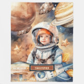Polaire Astronaut & Planètes Nom Couverture - Cadeau pour  (Devant)
