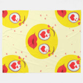 Polaire Baiser Valentine couverture Emoji (Devant (Horizontal))