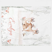 Polaire Bébé cerf couverture en bois | Ceinture 60x80 (Devant (Horizontal))