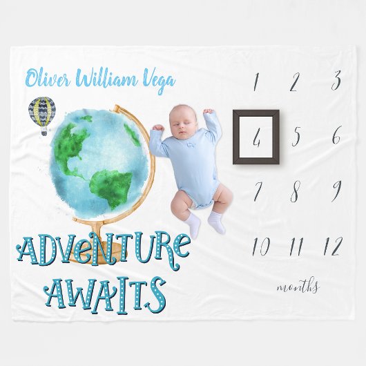 Polaire Bébé - Couverture de jalon | Mois | Aventure Atten