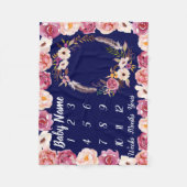 Polaire Bébé Couverture de jalon personnalisé bébé fille c (Devant)