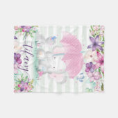 Polaire Bébé Fille Bébé Couverture bébé avec éléphant Flor (Devant (Horizontal))