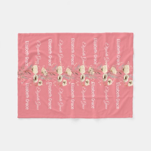 Polaire Bébé Nom Couverture Bébé Cadeau Rose Couverture Bé (Devant (Horizontal))
