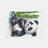 Polaire Bébé Panda Mignon Avec Couverture de Fleece Bamboo (Devant (Horizontal))