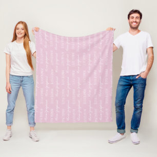 Polaire Bébé rose pâle couverture fille Nom personnalisé r