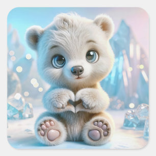 Polaire Beer Cub Vierkante Sticker