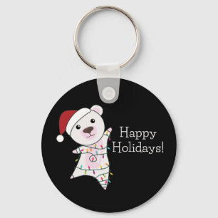 Polaire Beer kerstwinter winterdieren Sleutelhanger