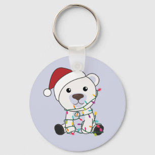 Polaire Beer kerstwinter winterdieren Sleutelhanger
