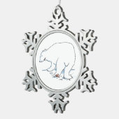 Polaire Beer pewter snowflake Tin Sneeuwvlok Ornament (Rechts)