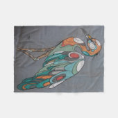 Polaire Belle couverture d'ouatine de grue de mosaïque (Devant (Horizontal))