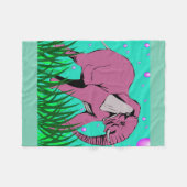 Polaire Belle couverture d'ouatine d'éléphant rose (Devant (Horizontal))