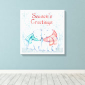 Polaire Beren Canvas Afdruk (Insitu (Houten vloer))