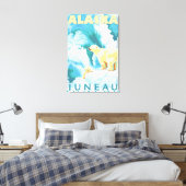 Polaire Beren & Cub - Juneau, Alaska Canvas Afdruk (Insitu (Slaapkamer))