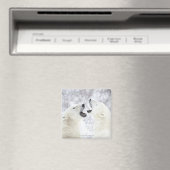 Polaire Beren die in de sneeuw spelen Magneet (Insitu (Vaatwasser))