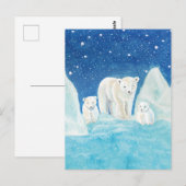 Polaire Beren Illustratie Briefkaart (Voorkant / Achterkant)