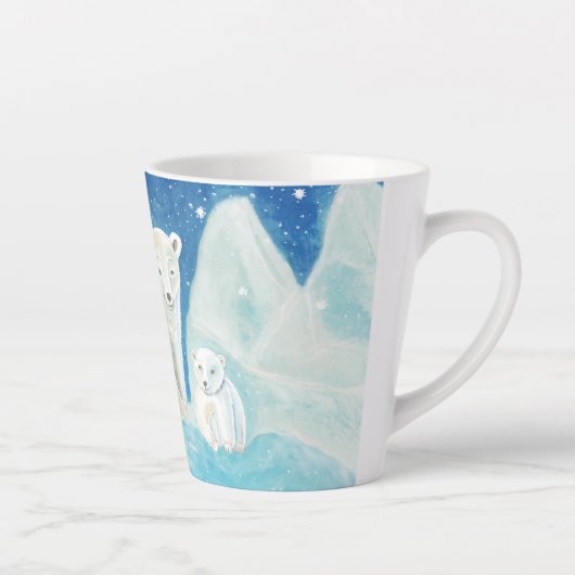 Polaire Beren Illustratie Latte Mok (Rechts)